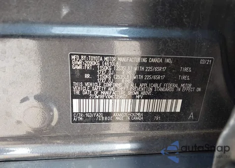 2021 Toyota Rav4 Xle from USA, damaged, VIN 2T3W1RFVXMC129607